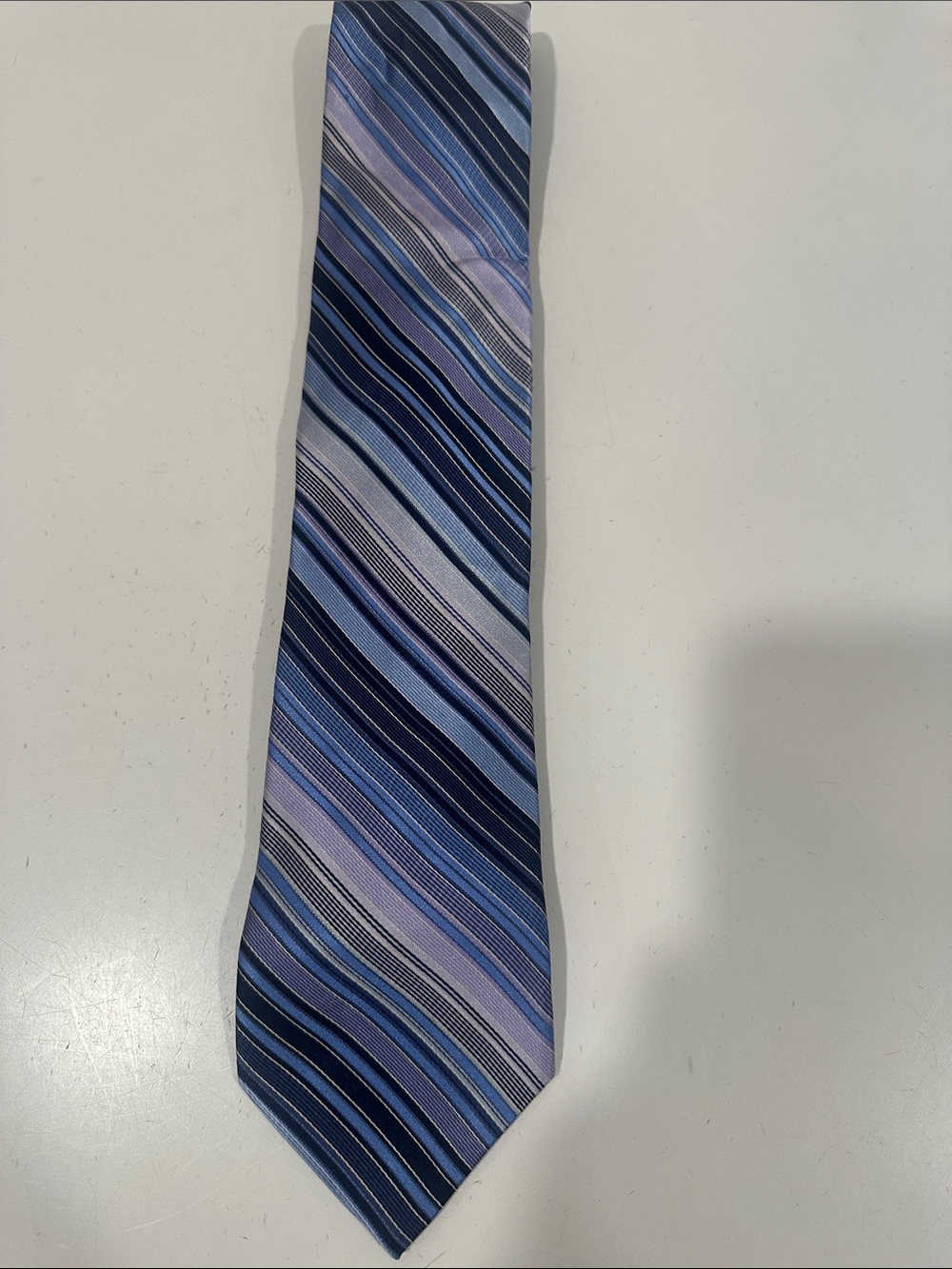 Ike Behar Men's Blue Striped Silk Tie - Classic Professional Style
